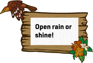 Open rain or shine!